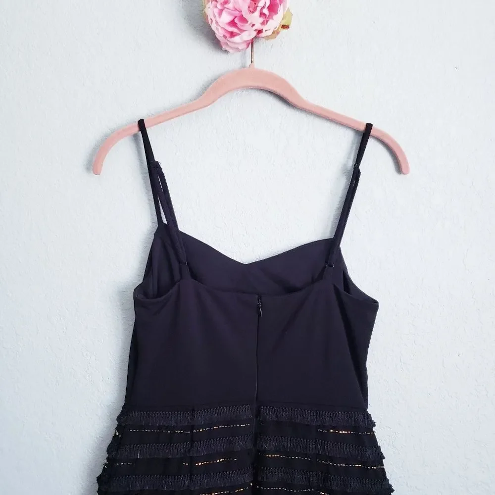 Marina Black Bead and Fringe Gatsby Mini Dress - Picture 8 of 12